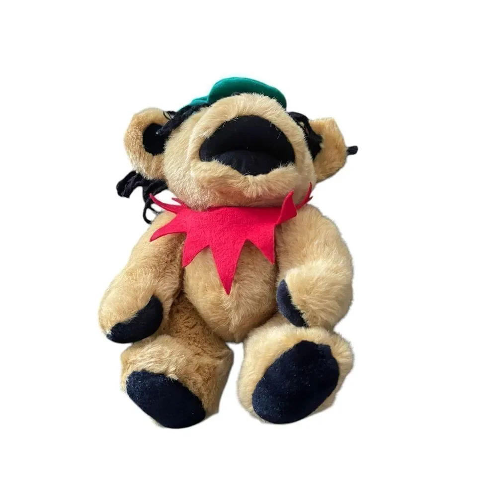 Steven Smith Red Collar Grateful Dead Jointed Rasta Bear Stuffed Plush 12